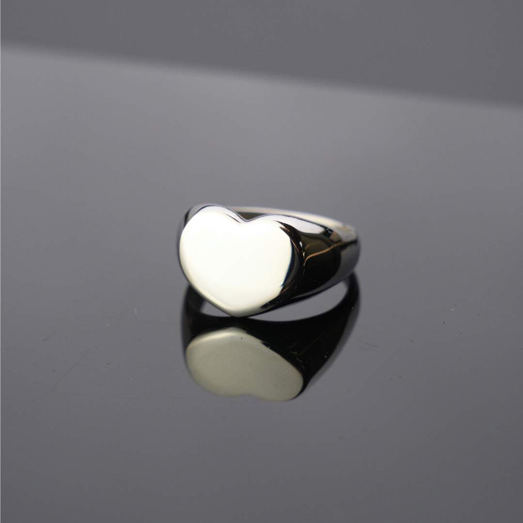 Personalisierter Herzring mit Koordinaten oder Text