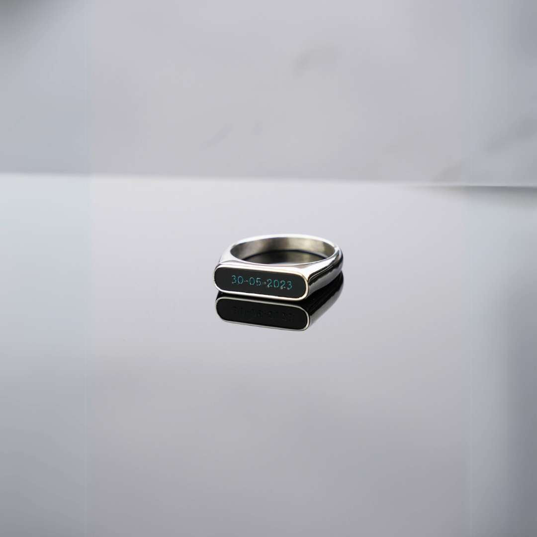 Anello Personalizzato Notte Con Coordinate o Testo Inciso