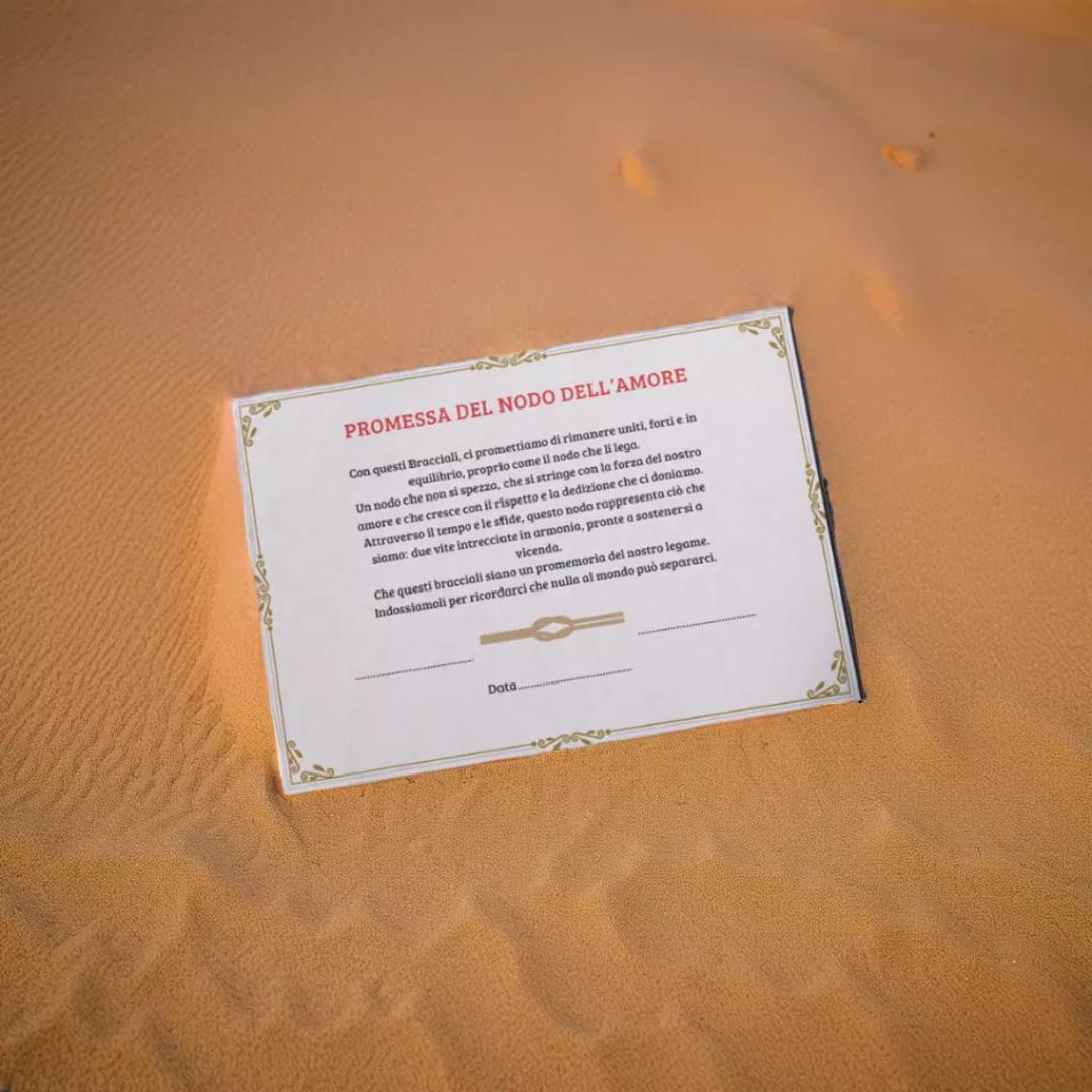 Paar von 2 Liebesknoten-Armbändern - Geschenkbox mit Versprechenszertifikat