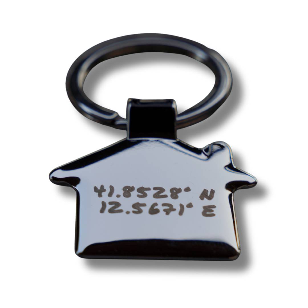 Maßgeschneiderter polierter Haus-Schlüsselanhänger