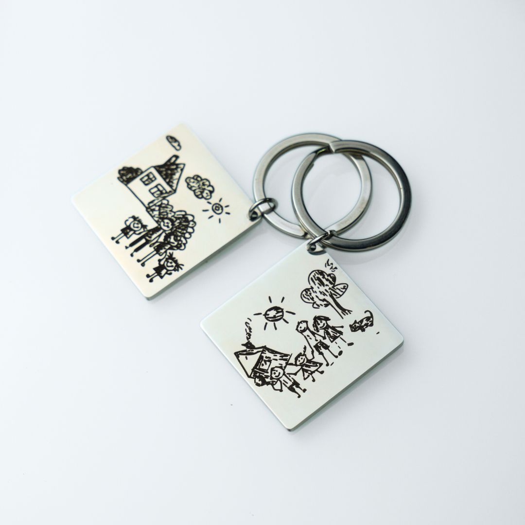 Portachiavi Personalizzato con Disegno Bambino inciso