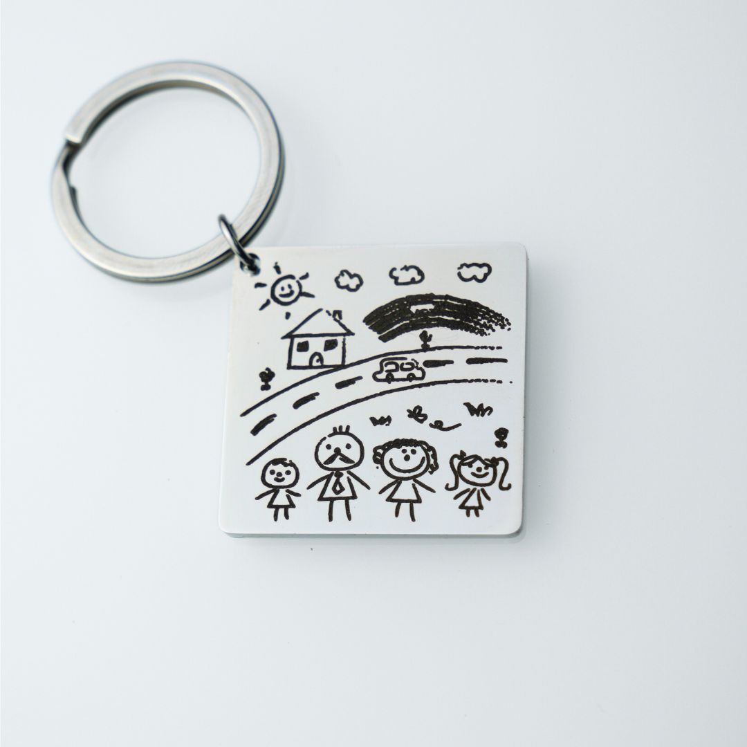 Portachiavi Personalizzato con Disegno Bambino inciso