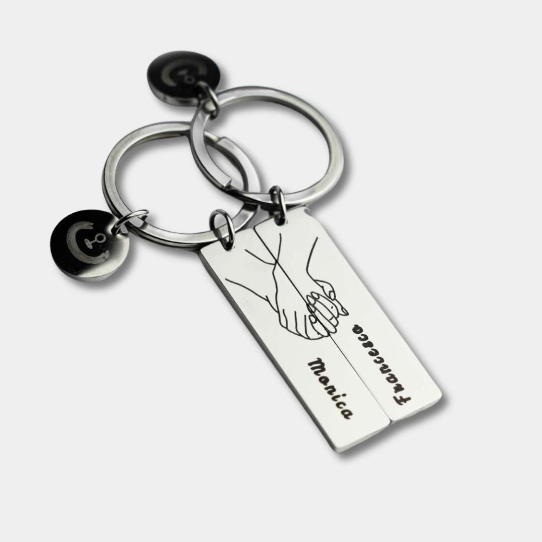 2 Personalisierte Schlüsselanhänger mit passendem Symbol