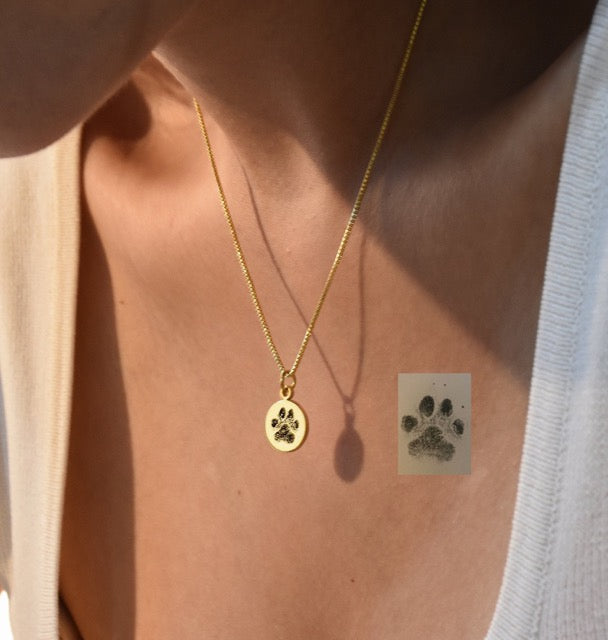 Collana Personalizzata con Impronta Zampa Animale Incisa