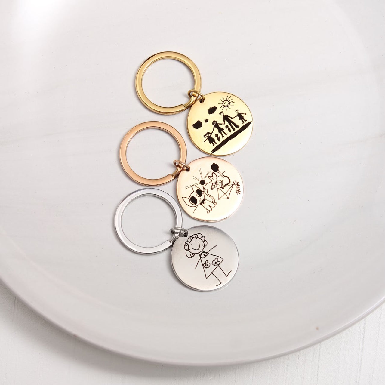 Portachiavi Personalizzato con Disegno Bambino inciso