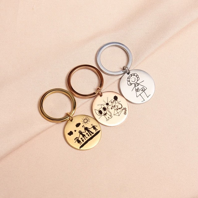 Portachiavi Personalizzato con Disegno Bambino inciso