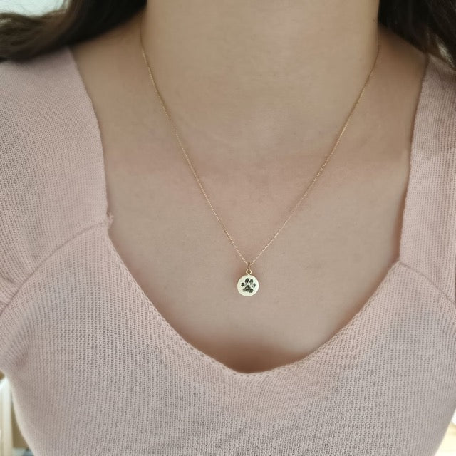 Collana Personalizzata con Impronta Zampa Animale Incisa
