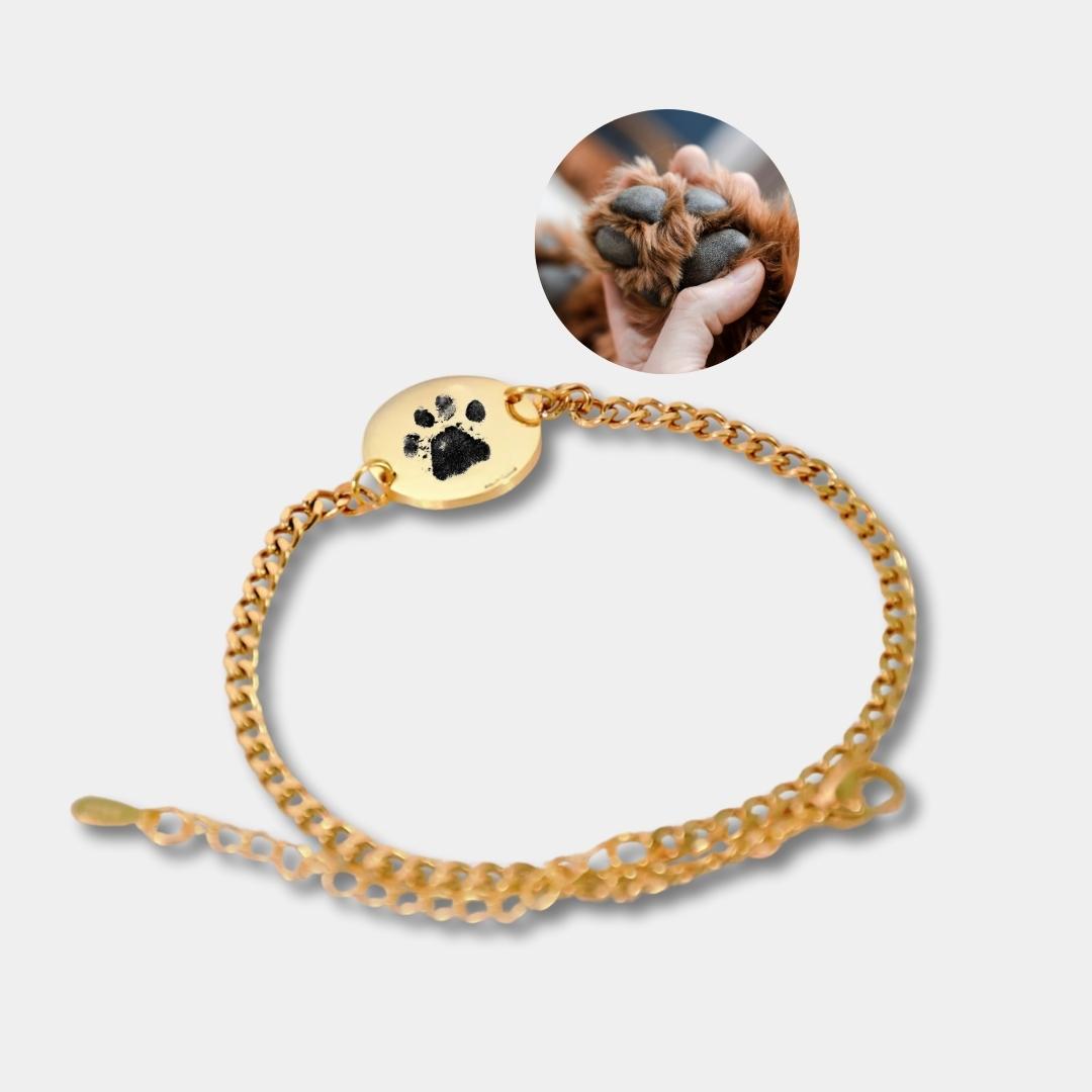 Bracciale Personalizzato con Impronta Zampa Animale Incisa