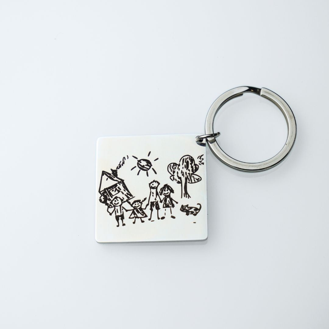 Portachiavi Personalizzato con Disegno Bambino inciso