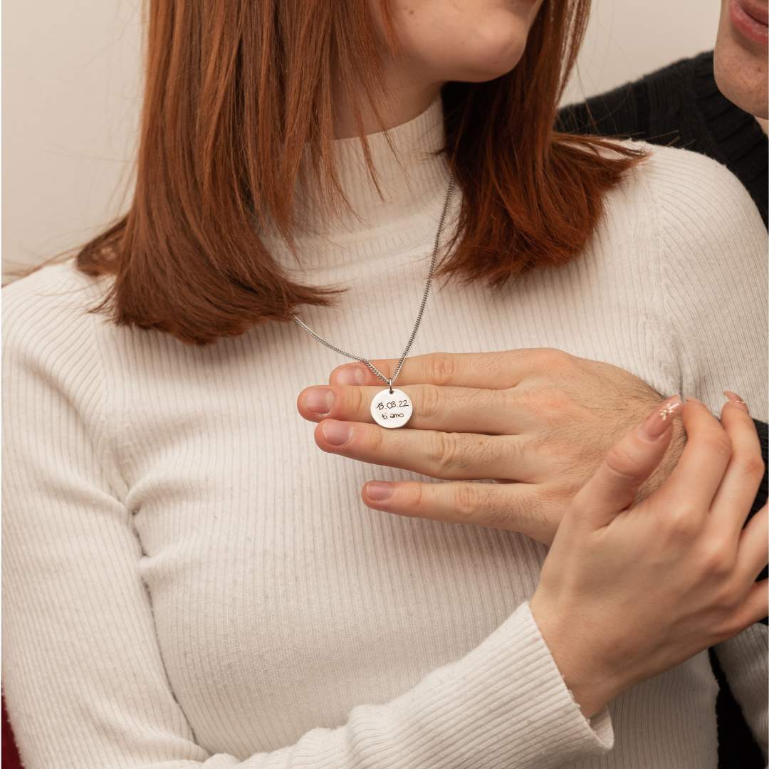 Personalisierte Halskette mit handgeschriebener Widmungsgravur
