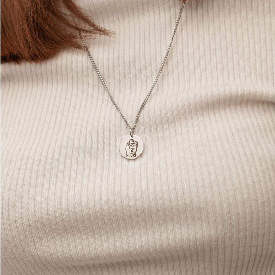 Personalisierte Halskette mit eingraviertem Foto