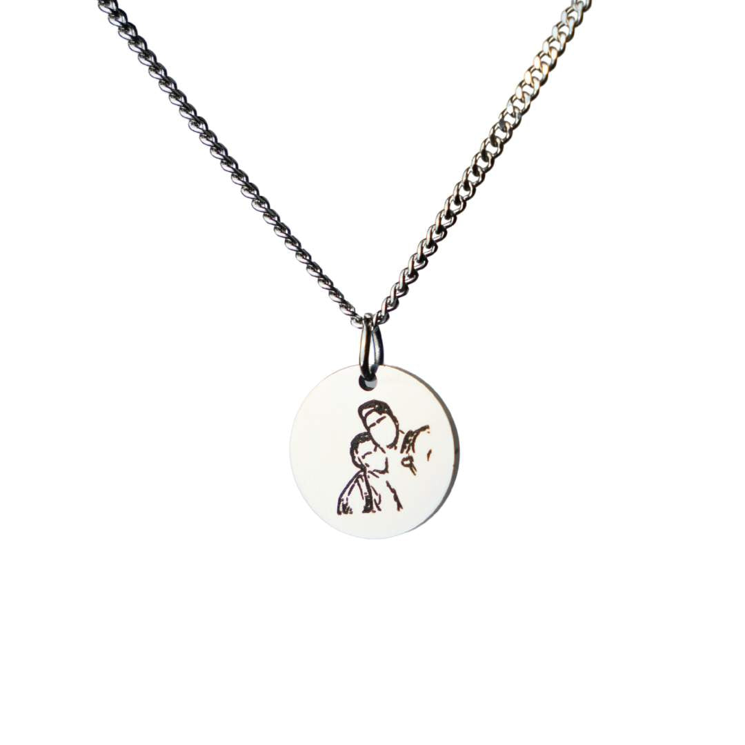 Personalisierte Halskette mit eingraviertem Foto