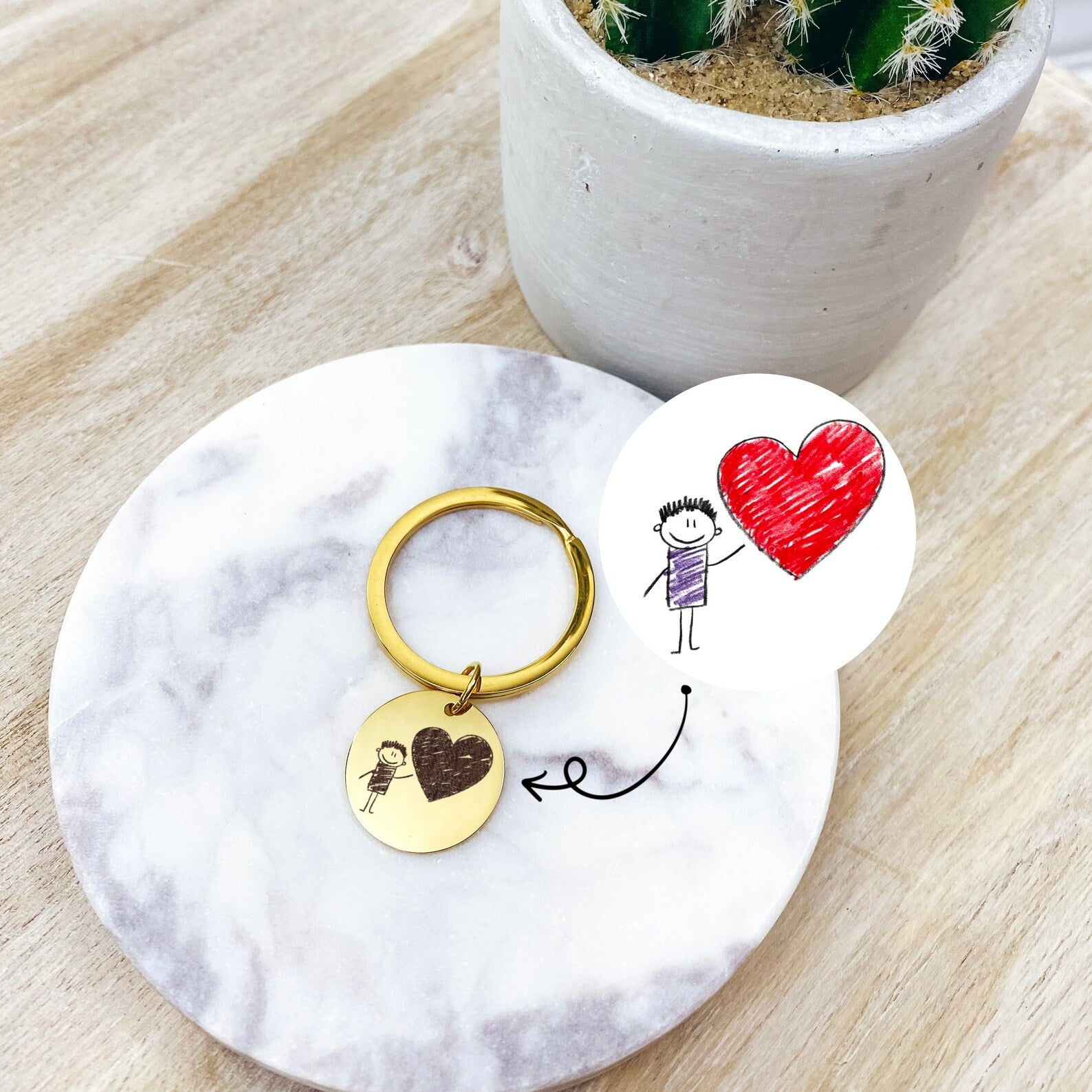 Portachiavi Personalizzato con Disegno Bambino inciso