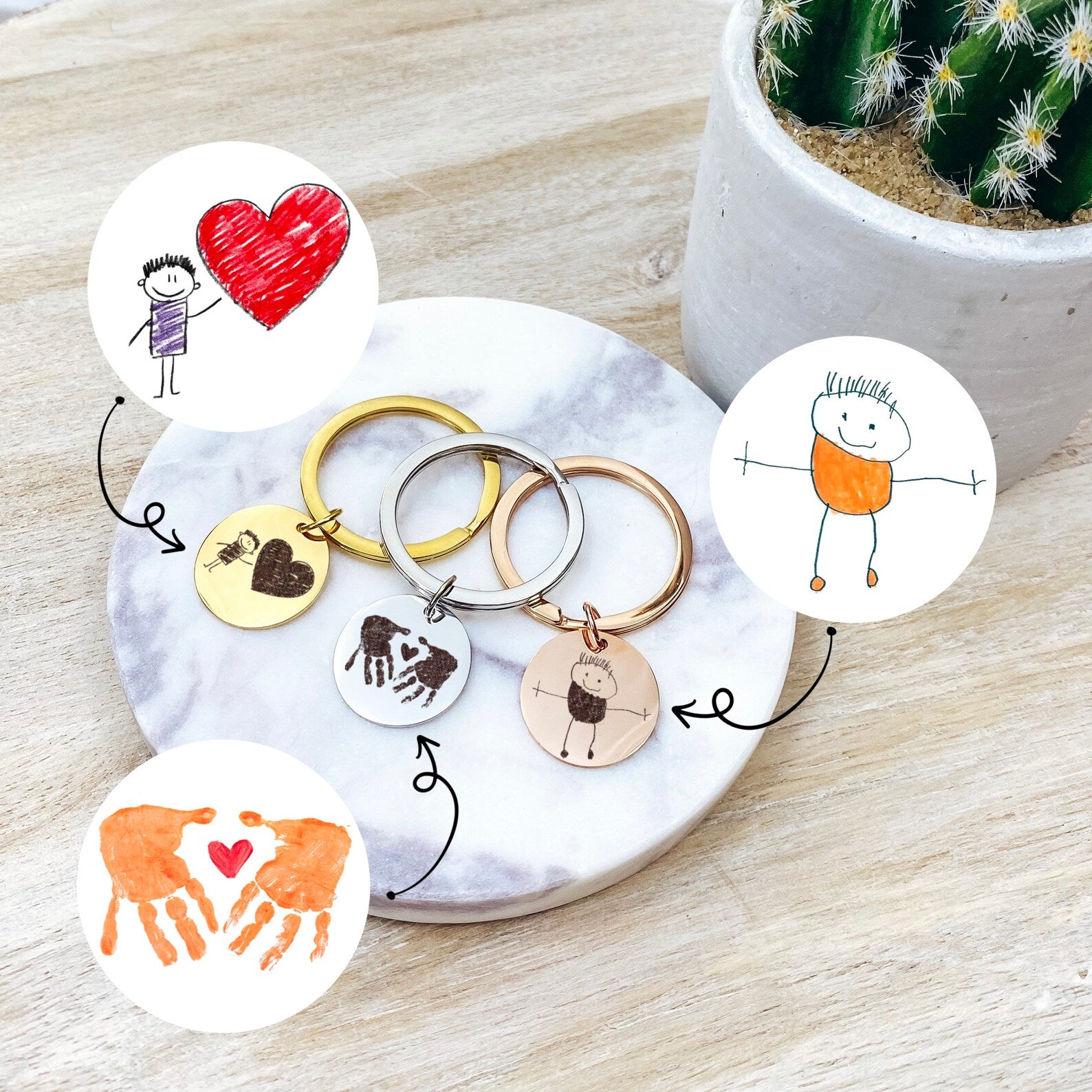 Portachiavi Personalizzato con Disegno Bambino inciso