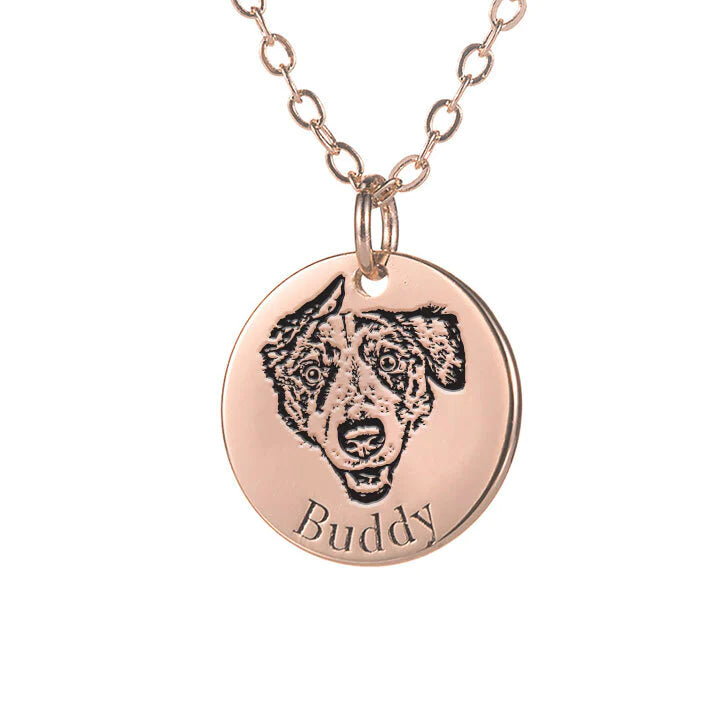 Collana Pet con Muso Animale Inciso