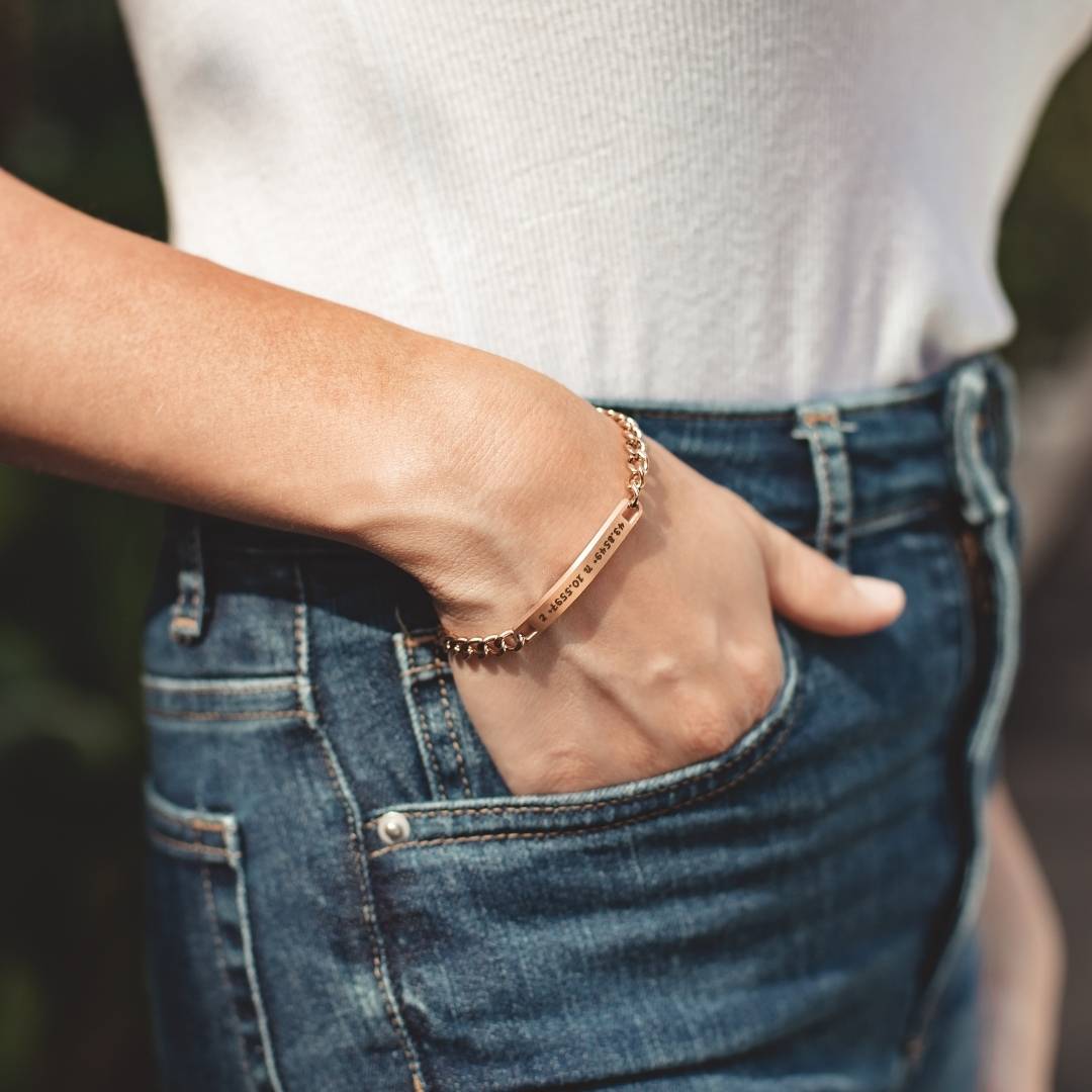 Personalizovaný unisex náramek s kubánským řetízkem