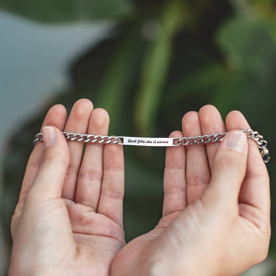 Personalizovaný unisex náramek s kubánským řetízkem