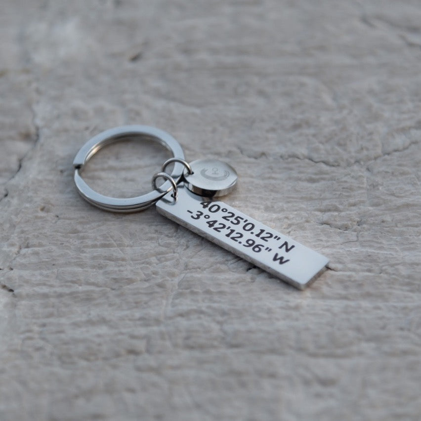 Porte-clés personnalisé brillant avec gravure