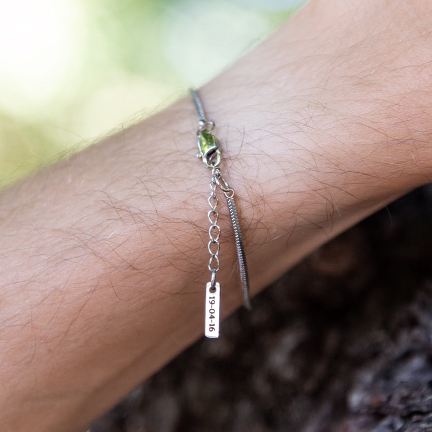 Minimales Unisex-Armband mit graviertem Etikett